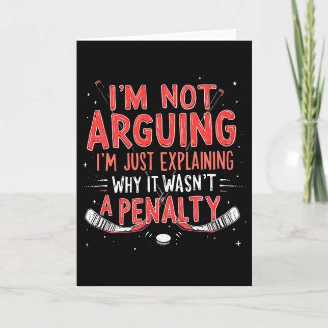 Hockey Explaining Why It Wasn't A Penalty _1  Card (Front)