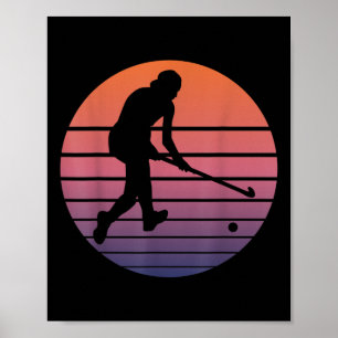 Hockey Field Hockey Player With Field Hockey Stick Poster