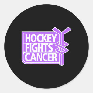 Hockey Fights Cancer Tees Adult Uni Clic Fit Short Classic Round Sticker
