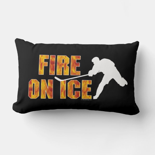 Hockey Fire On Ice Lumbar Cushion (Front)