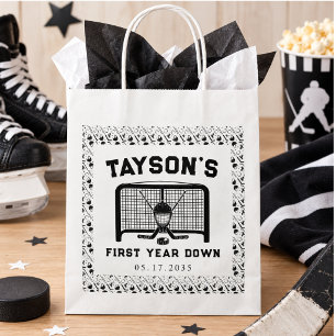 Hockey First Year Down 1st Birthday Paper Favour Bags