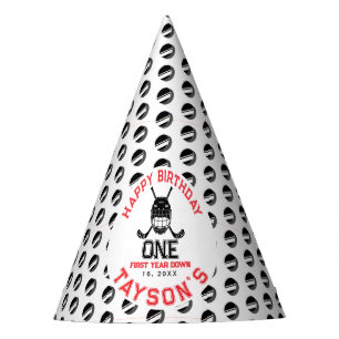 Hockey First Year Down 1st birthday Party Hat