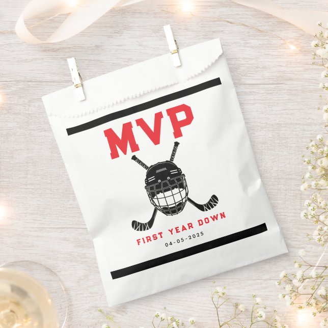 Hockey First Year Down Favour Bag – 1st Birthday  (Clipped)