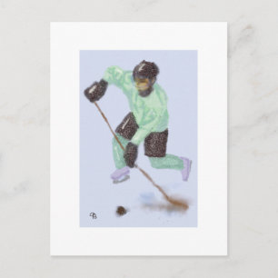 Hockey for the Goal Art Postcard