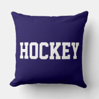 HOCKEY Fun Athletic White Text On Bold Navy Blue
