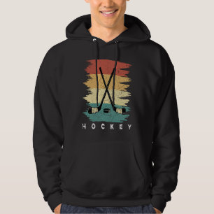 Hockey Funny Hockey Frisbee Lover Retro Vintage 70 Hoodie