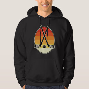 Hockey Funny Hockey Frisbee Lover Retro Vintage 70 Hoodie