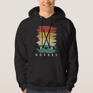 Hockey Funny Hockey Frisbee Lover Retro Vintage 70 Hoodie