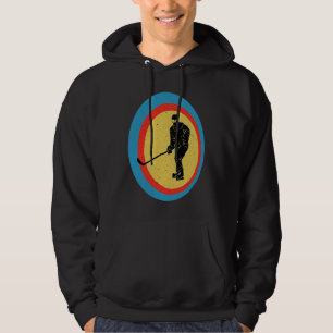 Hockey Funny Hockey Frisbee Lover Retro Vintage 70 Hoodie