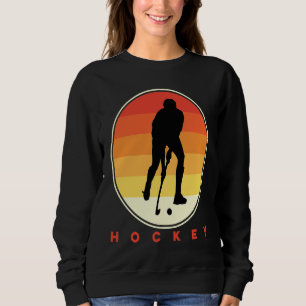 Hockey Funny Hockey Frisbee Lover Retro Vintage 70 Sweatshirt