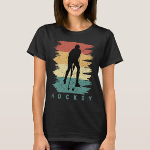 Hockey Funny Hockey Frisbee Lover Retro Vintage 70 T-Shirt