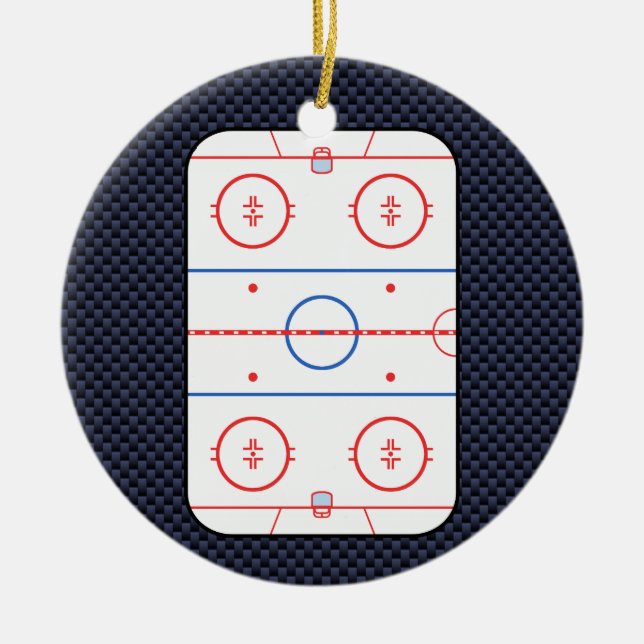 Hockey Game Companion Carbon Fibre Style Ceramic Tree Decoration (Front)