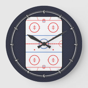 Hockey Game Companion Carbon Fibre Style Large Clock