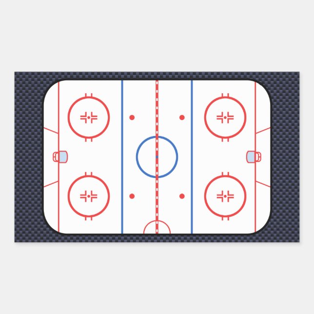 Hockey Game Companion Carbon Fibre Style Rectangular Sticker (Front)