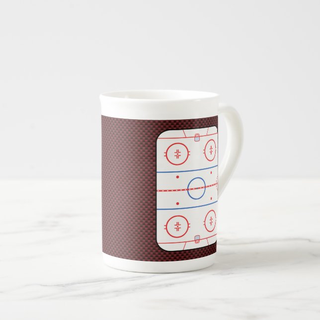 Hockey Game Companion Rink Diagram Bone China Mug (Front Right)