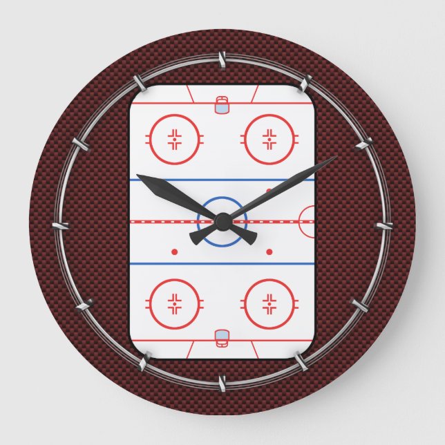 Hockey Game Companion Rink Diagram Large Clock (Front)