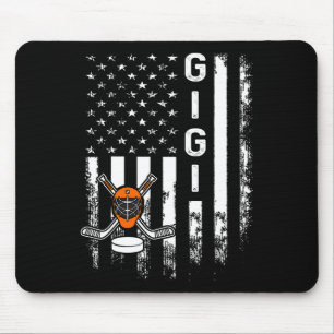 Hockey Gigi American Flag Vintage Christmas Xmas Mouse Pad
