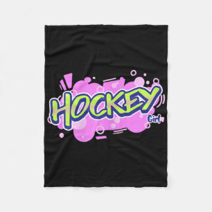 Hockey Girl Field Hockey Indoor Hockey  Fleece Blanket
