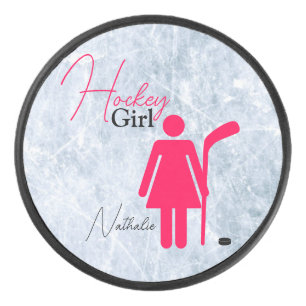 Hockey Girl Hot Pink Puck