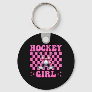 Hockey Girl Street Hockey Girl Coquette Bow _3 Key Ring