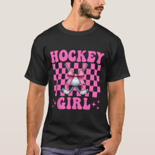 Hockey Girl Street Hockey Girl Coquette Bow _5 T-Shirt