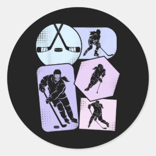 Hockey Girls Ice Hockey Kids Youth  Classic Round Sticker