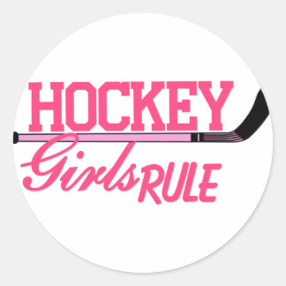 Hockey Girls Rule Classic Round Sticker