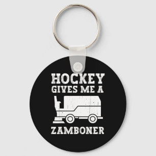 Hockey Gives Me A Zamboner Funny Hockey Funny Key Ring