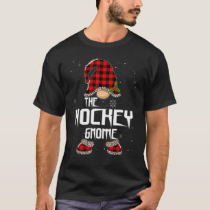 Hockey Gnome Buffalo Plaid Matching Family Christm T-Shirt