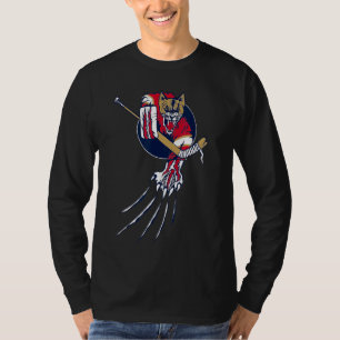 Hockey Goalie Beast In Goal Ice Panther Cat Claws T-Shirt