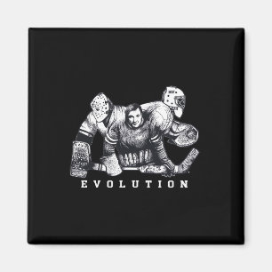Hockey Goalie Evolution No Mask Vintage Mask To Mo Magnet