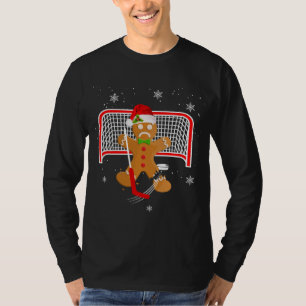 Hockey Goalie Funny Christmas Gingerbread Man Goal T-Shirt
