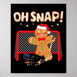 Hockey Goalie Funny Christmas Gingerbread Man Oh S Poster