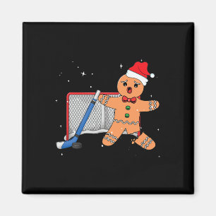 Hockey Goalie Gingerbread Goalkeeper Funny Christm Magnet
