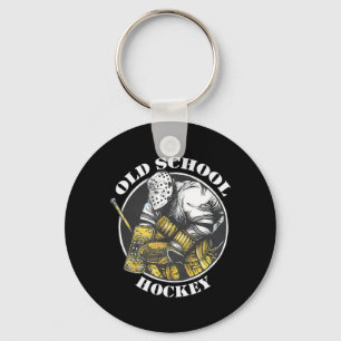 Hockey Goalie Heritage Vintage Old School Key Ring