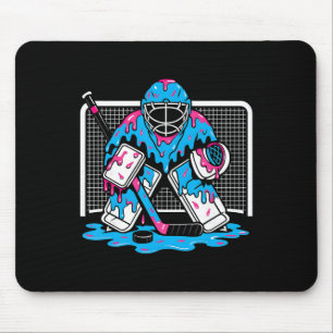 Hockey Goalie Ice Cream Drip Boys Ice Hockey Youth Mouse Pad