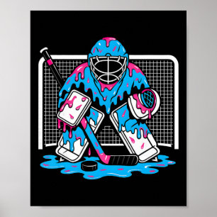 Hockey Goalie Ice Cream Drip Boys Ice Hockey Youth Poster