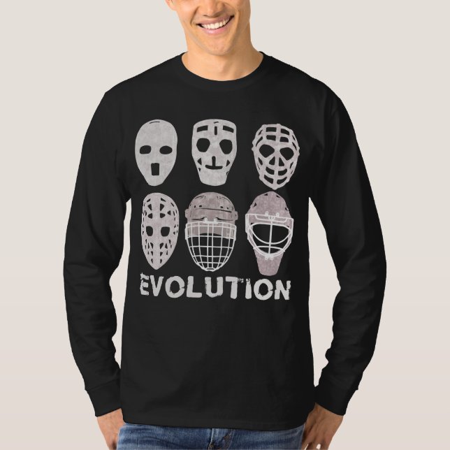 Hockey Goalie Mask Evolution Men's Tee (Front)