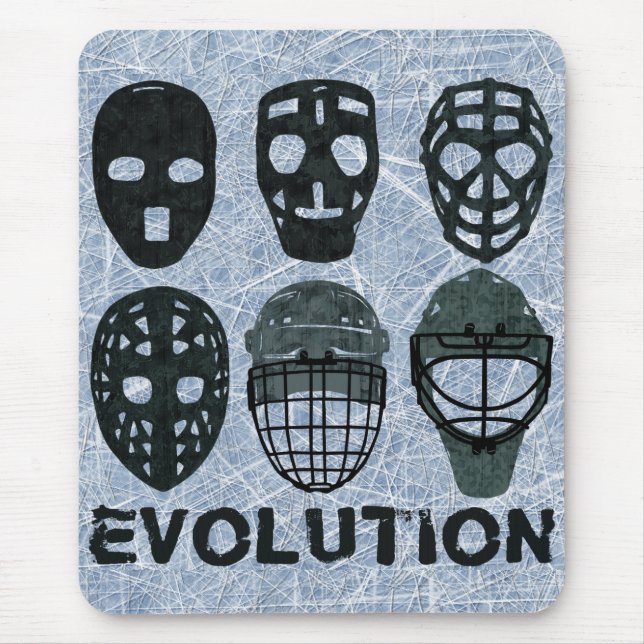Hockey Goalie Mask Evolution Mouse Pad (Front)