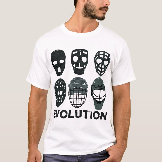 Hockey Goalie Mask Evolution T-Shirt (Front)