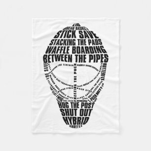 Hockey Goalie Mask Tygraphy  Fleece Blanket