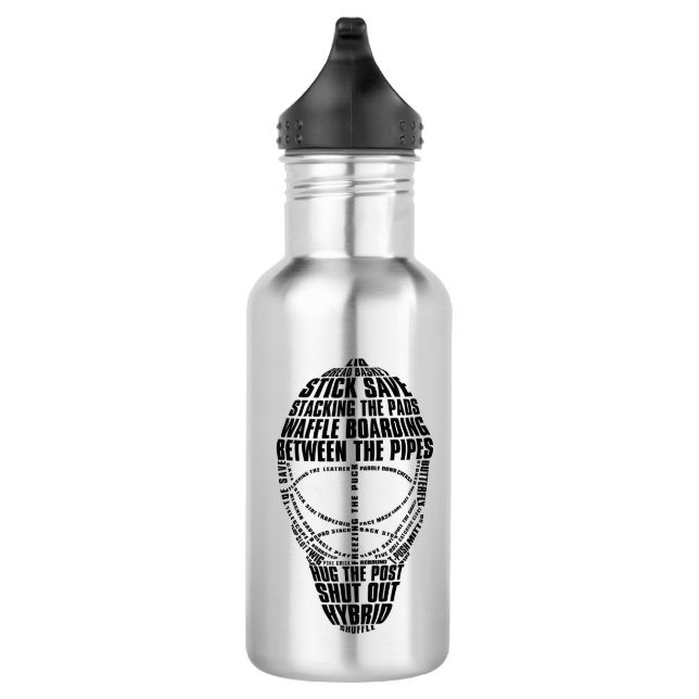 Hockey Goalie Mask Word Art 532 Ml Water Bottle (Right)
