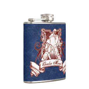 Hockey Goalie Mum Hip Flask, Ice Background Flask