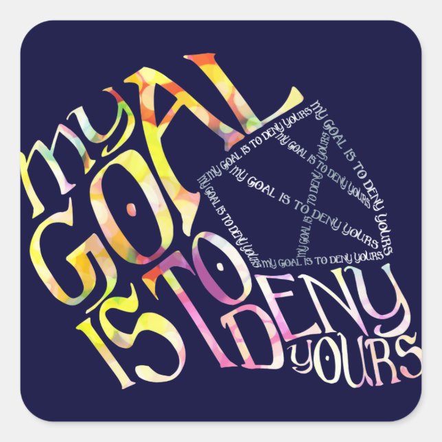 Hockey Goalie My Goal Typography Square Sticker (Front)