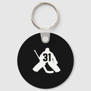 Hockey Goalie Number Thirty-one 31 Key Ring
