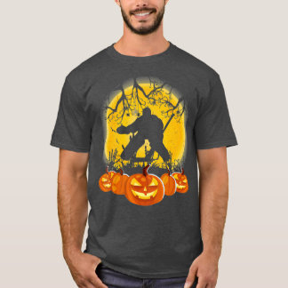 Hockey Goalie Pumpkin  Halloween T-Shirt
