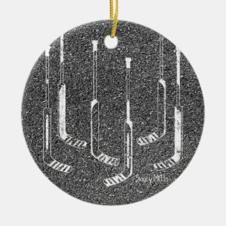 Hockey Goalie Sticks Ceramic Tree Decoration
