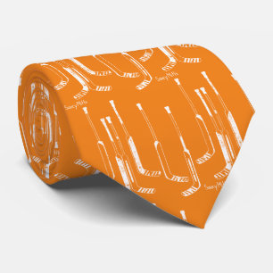 Hockey Goalie Sticks Orange Tie
