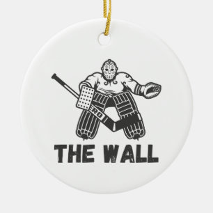 Hockey Goalie The Wall Ceramic Tree Decoration