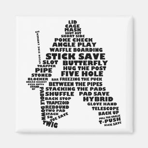 Hockey Goalie Typography Magnet